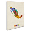 Trademark Fine Art Michael Tompsett 'Mexico Watercolor Map' Canvas Art, 35x47 MT0496-C3547GG